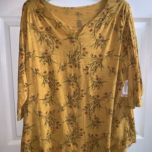 Women’s Plus Size St John’s Bay Medieval gold floral blouse